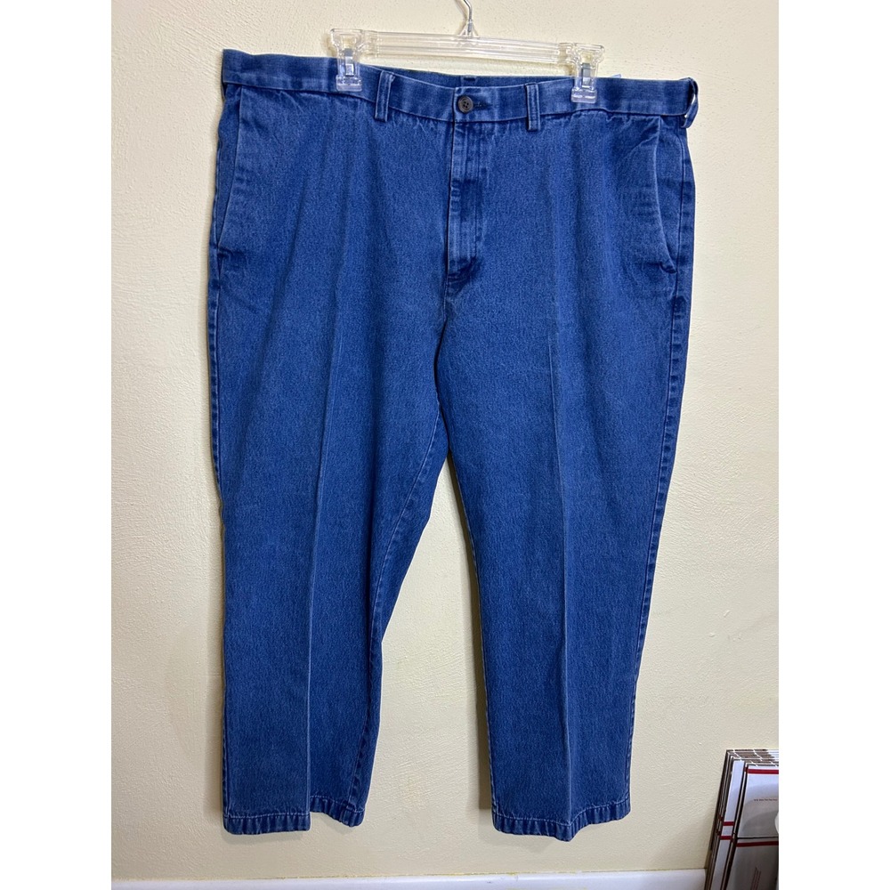 Haggar Classic Fit Denim Jeans Work To Weekend Blue‎ Casual Pants 42x29